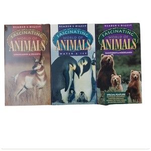 Reader's Digest Fascinating World of Animals 3 VHS Tapes Nature Earth Ocean